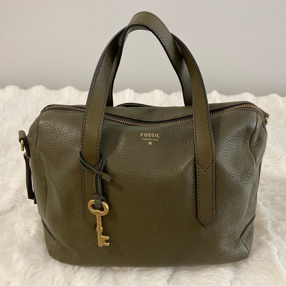 Fossil Olive Green Leather Satchel